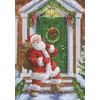 Designer Greetings Santa Claus at Green Door with Wreath Box