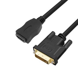 MMOBIEL HDMI to DVI Cable Adapter - Bidirectional - Male DVI-D Dual Link to HDMI Female - Cable Converter Supports Monitor, PC, TV, Gaming, Projector - 1080p Full HD 60Hz - Gold Plug 0.3 m