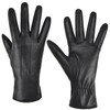 Harssidanzar Womens Leather Gloves Winter Warm Cashmere Lining Touchscreen Texting