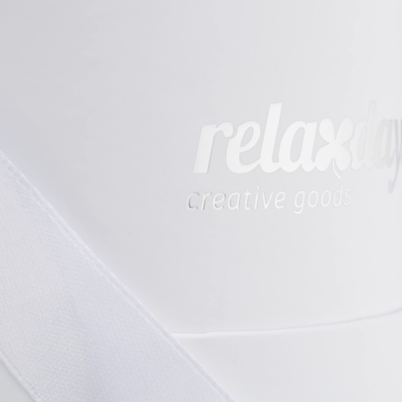 Relaxdays Round Rose Box, 4 Roses, Flower Box, White, Long