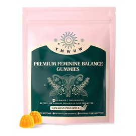 TMWUW TMWUW Premium Feminine Balance Gummies, Immune Support,Vegan, Gluten-Free,Hawaiian Pineapple,for Women's Health & Wellness,60 Gummies - 30 Servings (1)