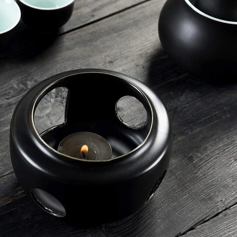 Dltsli Ceramic Sake Set With Bottle Cups Tray And Stovetop