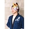 Clear Stone Japanese-Style Mask, Monstrous Cat, Unisex, White