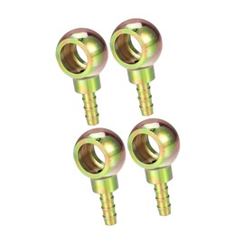 REPAIROCK Banjo Bolt Hose Barb Fitting/Inner Brake Fuel Line Fitting Adapter for Car Motorcycle/Durable Metal 16mm ID 8mm OD / 4 Pcs Bronze Tone Auto Replacement Parts