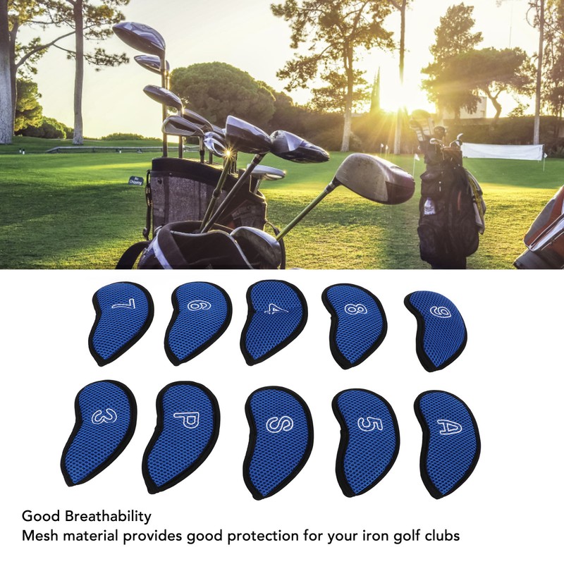 10 PCS Golf Club Head Covers Golf Iron Pole Net