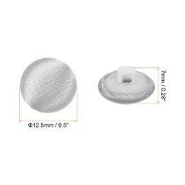 sourcing map 10pcs Satin Buttons 0.5" (12.5mm) Smooth Satin Covered Round Tuxedo Buttons with Shank Cloth Buttons for Bridal Wedding Dress Blouse Suits DIY, Silver