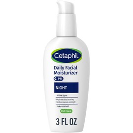 Crema hidratante de noche para el rostro, crema hidratante facial con ácido hialurónico, para todo tipo de piel, ligera y no comedogénica, recomendada por dermatólogos para pieles sensibles, 3 oz