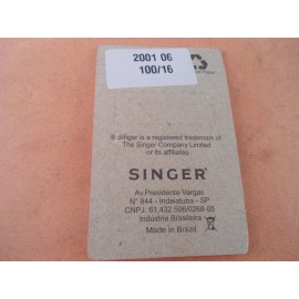 Singer Genuine Singer Chromium Regular Point Needle - Size 100/16 -Type 2001-06 - 5pk