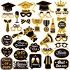 Qpout 36 Pieces Glitter Fancy Graduation Photo Booth Props Class