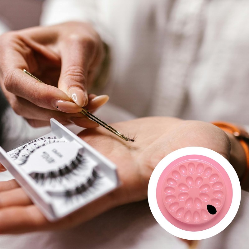 Bojueshaw 100pcs False Lash Glue Holder,Eyelash Glue Holder,Disposable Plastic Transparent