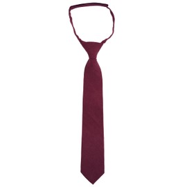 BELLUNO Wine Red Boys' Ties, Hook and Loop, Pre-tied Ties for Toddlers and Schoolchild