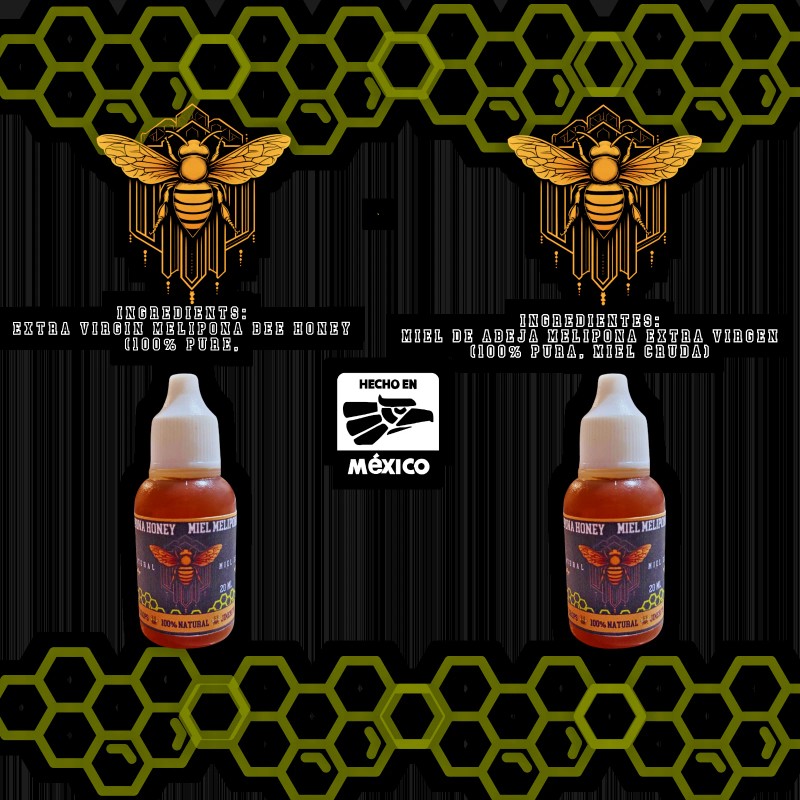 melipona y jimerito JIMERITO HONEY, MIEL MELIPONA GOTAS, 20ML,100% PURE