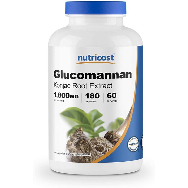 Nutricost Glucomannan 1,800mg Per Serving, 180 Capsules