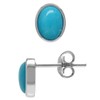 Silvershake 7X5mm Oval Shape Genuine Arizona American Turquoise White Gold