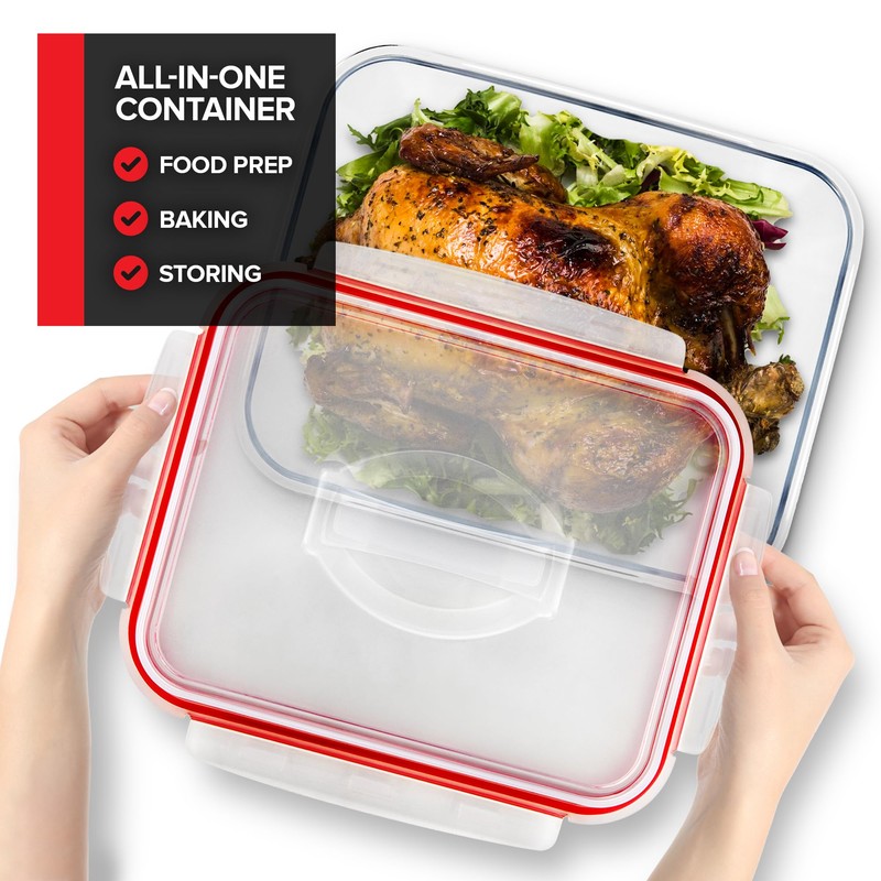 Stock Your Home 28 Cup Extra Large Rectangular Glass Food
