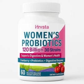 Hrvsta Women’s Probiotics – 120 Billion CFUs with Prebiotics, Digestive Enzymes & Cranberry | pH Balance, Healthy Odor & Tract Support, 120 Capsules
