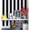 Erfoni 17.7"x394" Wallpaper Stripe Peel and Stick Wallpaper Modern Black