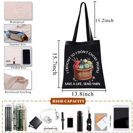BDPWSS Crochet Gift For Crochet Lover Gift Knitting Gift I Crochet So I Don't Choke People Save A Life Send Yarn Tote Bag (Crochet So Yarn BLTG CA)