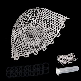 Riverruns Rubber Net Replacement Fishing Net Bag Fly Fishing Foldable Fish Landing Net for Freshwater Saltwater Without Handle 6 Sizes (Transparent, Circumference: 47" Diameter: 16" Net Depth: 14")