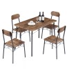 Vecelo 3/5 Piece Dining Table Set Chairs Wood Dinette Table