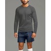 Mens Long Sleeve Thermal Shirts Running Sport(Charcoal,S)