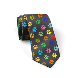 JUDIAN Men's Neckties Tie Fashion Tie Print,Novelty Neck Ties for Every Outfit, Animal Paw Print, standard size
