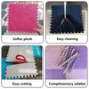 16pcs Plush Puzzle Carpet Tiles, Carpet Squares with Soft Fluffy