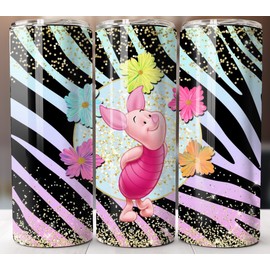 Decorated, Insulated, Suitable for Hot Beverages, With Lid, With Straw Piglet Stripes Tumbler 20oz Stainless Steel Skinny Straw Insulated Cup Mug