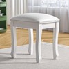 Organizedlife Square Vanity Stool Chair, High Elastic Cotton Makeup Bench,