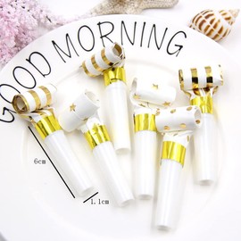 lasenersm 30 Pieces Party Blower Noisemakers Blowouts Whistles Party Squawkers Fringed Noise Maker Blowouts Noisemakers Funny Party Blowouts Blowers Musical Blowouts Party Horns Noisemakers, Golden