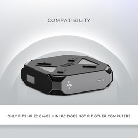 HumanCentric Dual VESA Sleeve Compatible with HP Z2 G4/G5 Mini PC, VESA Mount Between a Monitor Arm and a Monitor, Under Desk or on a Wall, Z2 G4 and Z2 G5 Mini PC Mount Bracket