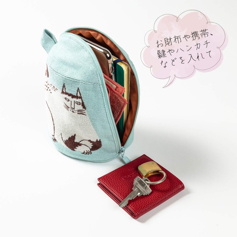 Kusubashi Mon-Ori moritaMiW MiW Pouch with Gusset, Large Tree Cats