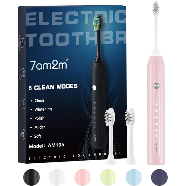Sonic Electric Toothbrush for Adults and Kids, with 2 Brush