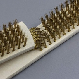 4pcs Brass Wire Brush,Soft Brass Bristle Wire Brush,Wire Scratch Brush with Wood Handle for Jewelry Cleaning Polishing