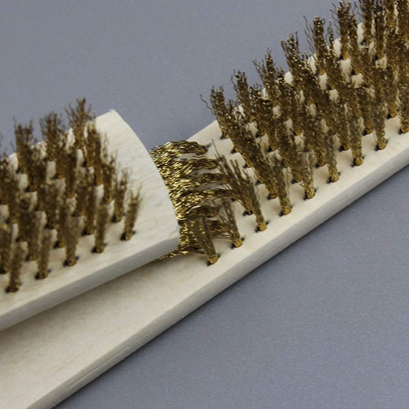 4pcs Brass Wire Brush,Soft Brass Bristle Wire Brush,Wire Scratch Brush