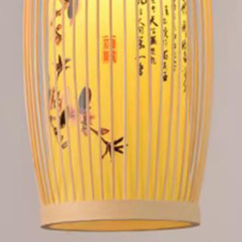 Woven Pendant Light Chinese Japanese Style Retro Rattan Lampshade Pendant