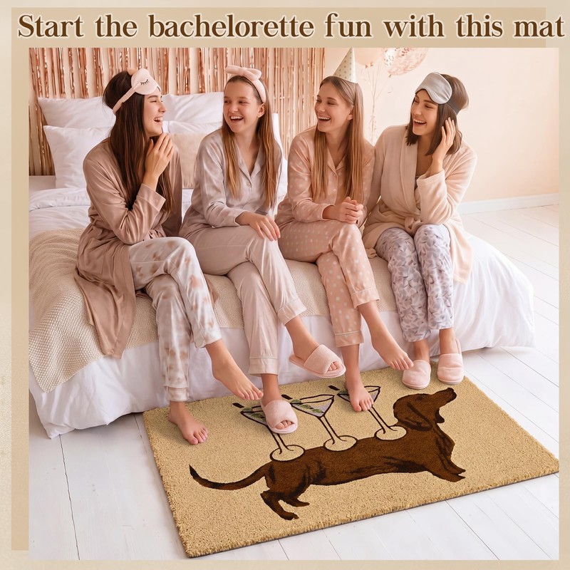 Tinideya Martini Dachshund 24 x 32 in Welcome Mat Funny