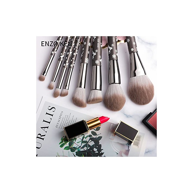 ENZO KEN Juego de Brochas de Maquillaje Profesional de Pelo