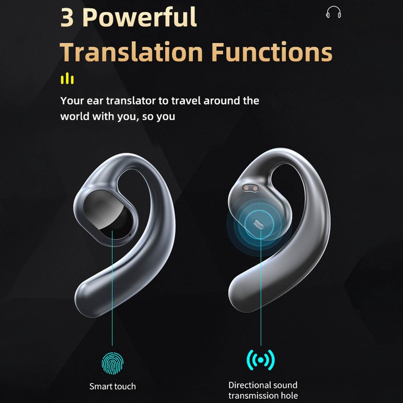 Language Translator Earbuds, Sliding Design Offline Online, Support 144 Languages