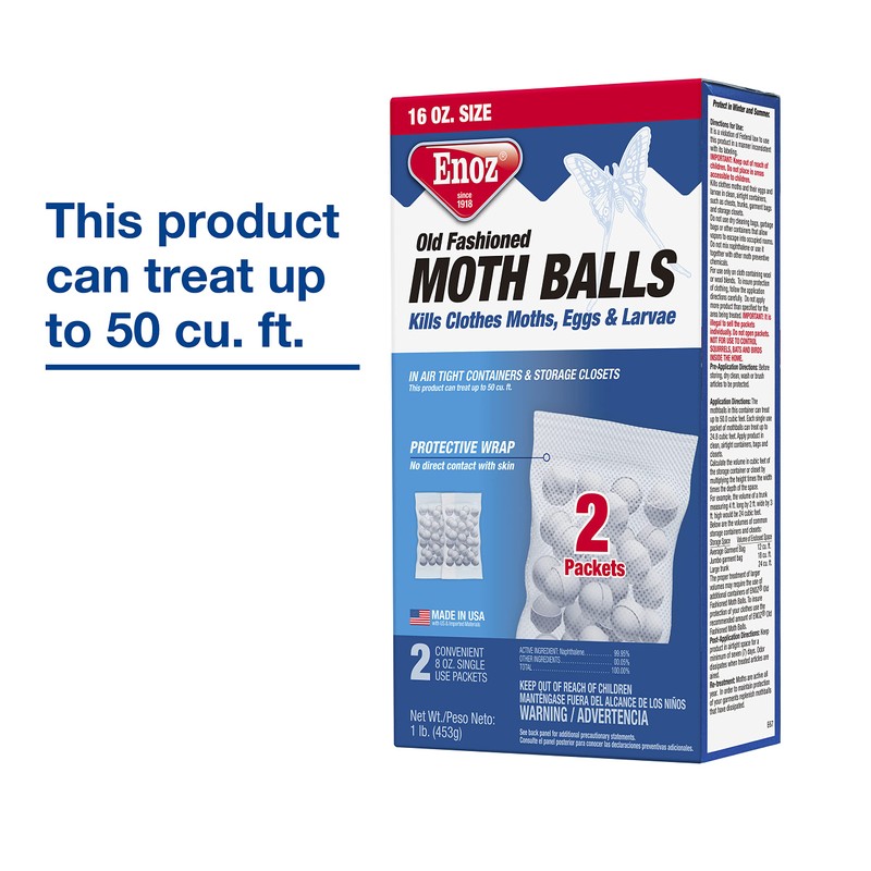 Enoz Old Fashioned Moth Balls, 16 Ounce
