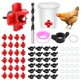 Chicken Water Nipples,25pcs Horizontal Chicken Nipple Waterer for Poultry Coop,Leakproof Poultry Watering System Non Leak,Water Saving Design for Drinkers Quail Duck Outdoor Use,with Drill Bits/Tape