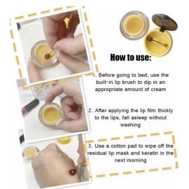 Bee Lip Balm Honey Pot 2 Pcs Bee Balm Lip Honey Pot for Dry Cracked Lips Scrubs Exfoliator Moisturizer