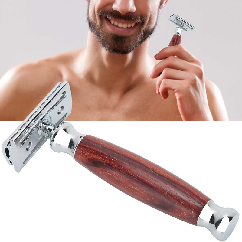 Wooden Handle Razor Manual Safety Shaving Knife Hair Remover Tool