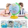 8in Colorful Lighting Tellurion World Globe 360 Degree Rotation Built