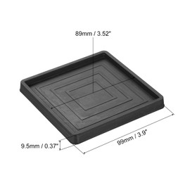 uxcell Chair Leg Floor Protectors, 4Pcs 3.5" - Rubber Square Non-Slip Furniture Pads, Anti-Slip Furniture Pad for Hardwood Floors, Couch, Bed Stopper (Black)