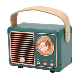 Retro Speaker, Wire Less Vintage Speaker, Cute Old Fashion Portable 360° HiFi Stereo Speaker for Home Office Outdoor Travel (Green)