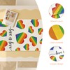 1 Heart Rainbow Tablecloth, 10 Rainbow Face Stickers, Pride Party