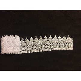 Yulakes 3 Yard 9 cm Cotton Lace Ribbon Vintage Crochet Ribbon Lace Border Crochet Lace Ribbon for Sewing Crafts (White)