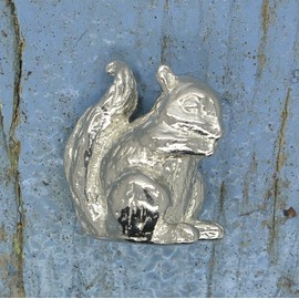 Red Squirrel Figurine, Squirrel Statue, Handcast, In Fine Pewter, By William Sturt