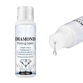 Diamond Painting Sealer, 4 OZ 120ML Permanent Hold & Transparent Sealer for Diamond Painting and Puzzle Glue, DIY Fixing & Sealing Painting Accessories